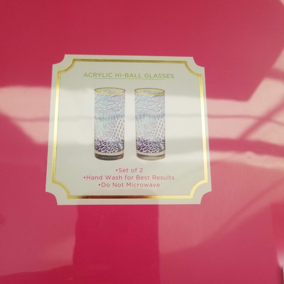 Lilly Pulitzer Blue Tang Gang Hi Ball Glass Set - Picture 3 of 4